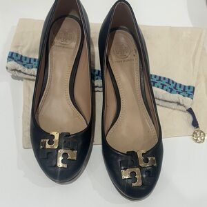 Tory Burch Lowell Heels with Gold Logo